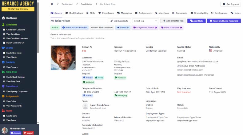 Candidate List Screenshot